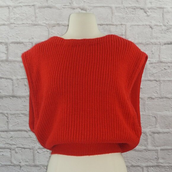 Vintage 70s DVF Diane Von Furstenberg Red Knit Sweater - Picture 1 of 10